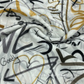 Дышащий рисунок граффити 100% полиэфирная шифоновая ткань